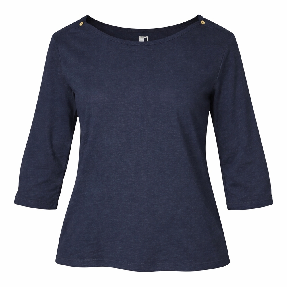 JCP‎ Navy Long Sleeve Top with Shoulder Buttons – Women’s XL